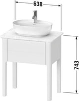 DURAVIT Luv Waschtischunterbau bodenstehend 638 mm weiß seidenmatt mit 1 Auszug