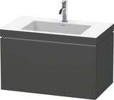 Duravit L-Cube c-bonded Waschtischset 800 mm mit Vero Air Waschtisch, 1 Auszug, Schwarz Hochglanz