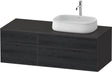 DURAVIT Zencha Konsolenwaschtischunterbau 1300 mm Eiche Anthrazit mit 2 Auszügen und Tip-on-Technik