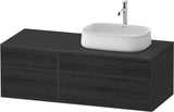 DURAVIT Zencha Konsolenwaschtischunterbau 1300 mm Eiche Anthrazit mit 2 Auszügen und Tip-on-Technik