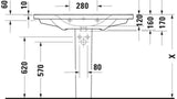 Duravit D-Neo Wandwaschtisch 650 mm weiß mit Überlauf und WonderGliss
