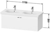 Duravit XBase Waschtischunterbau wandhängend 600 mm, 1 Auszug, weiß matt – montiert