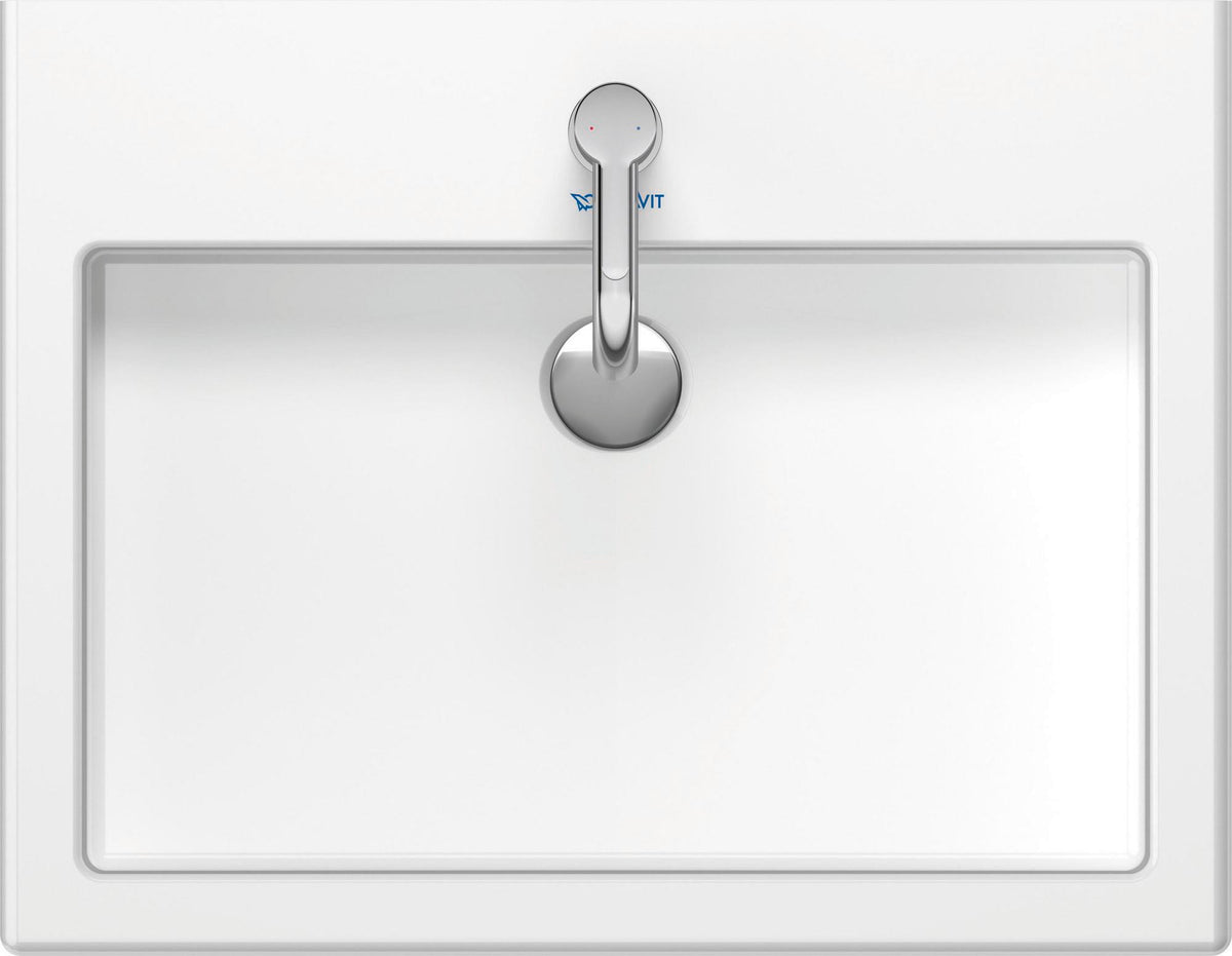 Duravit Waschtisch Vero 600 mm mit Überlauf, 1 Hahnloch, geschliffen, weiß
