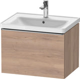 Duravit D-Neo Waschtischunterbau 634 mm betongrau matt mit Bronze-Griff und Soft-Close-Auszug