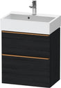 DURAVIT D-Neo Waschtischunterbau wandhängend Eiche Schwarz 584 mm mit Auszug und Schubkasten