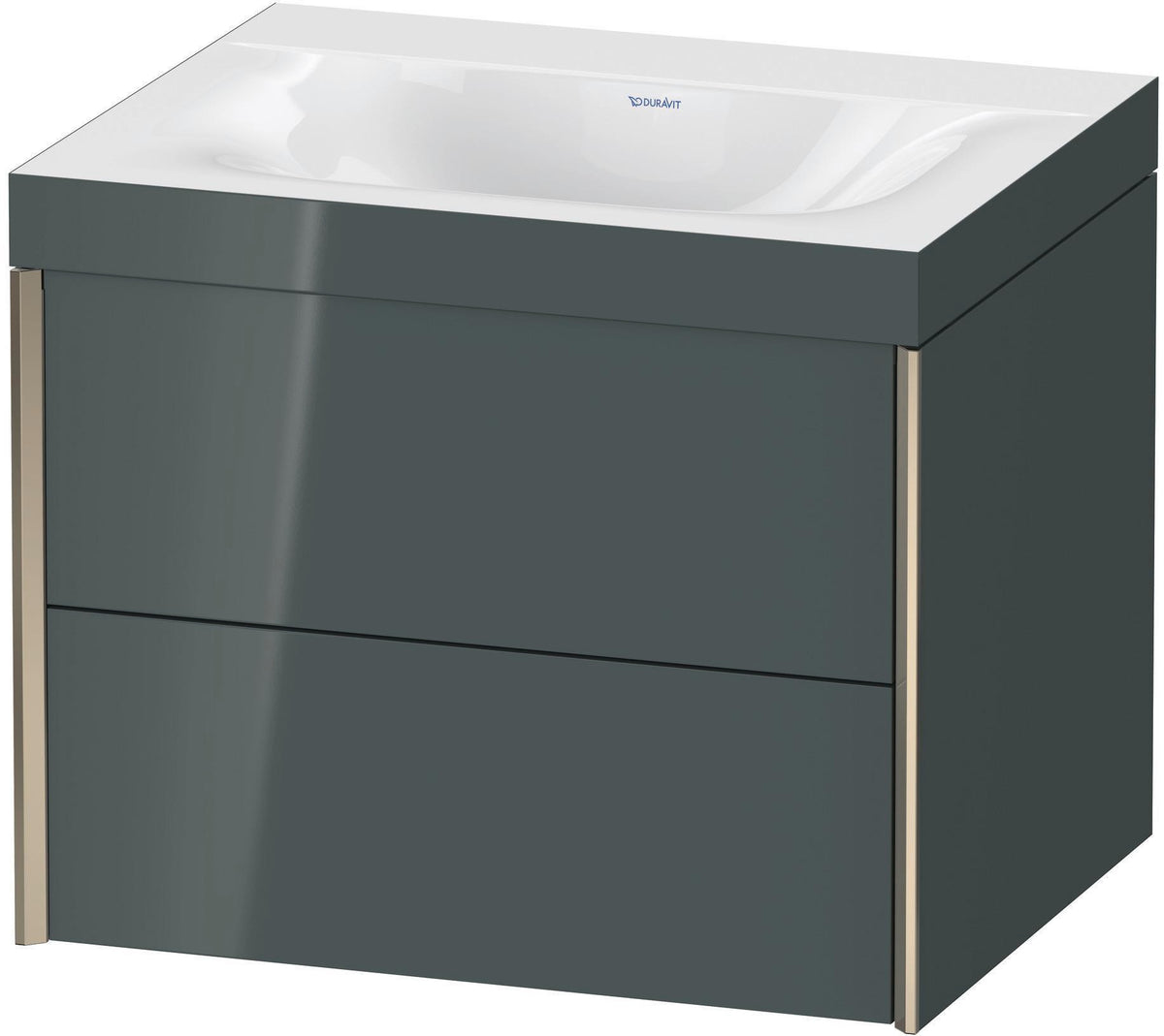 Duravit XViu Waschtischunterbauset c-bonded, 2 Schubkästen, champagner matt/flannel grey seidenmatt