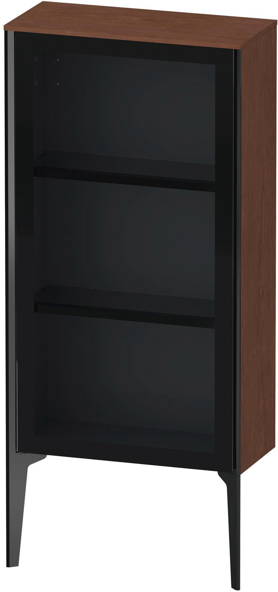 DURAVIT XViu Halbhochschrank 890 mm, Glasfront Nussbaum gebürstet, rechts, Tip-on