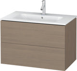 DURAVIT L-Cube Waschtischunterbau wandhängend 820 mm Amerikanisch Nussbaum, 2 Schubkästen