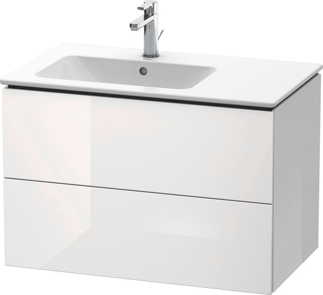DURAVIT L-Cube Waschtischunterbau 820 mm betongrau matt – 2 Schubkästen, Becken links, wandhängend