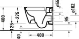 DURAVIT Wand-WC Design Classics Viu Compact 480 mm spülrandlos Weiß mit Durafix