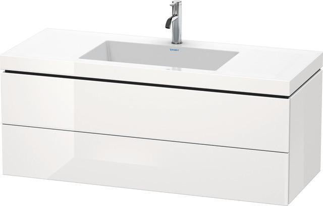 Duravit L-Cube Waschtischset 1200 mm mit Vero Air Möbelwaschtisch, 2 Schubkästen, 1 Hahnlochbank, s-matt