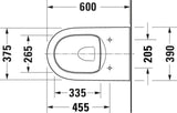 DURAVIT Qatego Stand-WC TS, 600 mm, spülrandlos, weiß – Studio F. A. Porsche Collection