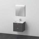 DURAVIT XBase Möbel-Set 630 mm mit Waschtisch, Unterbau, 2 Schubladen & Spiegel – Weiß Glänzend