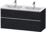 Duravit D-Neo Waschtischunterbau 1280 mm betongrau matt – wandhängend, 1 Auszug, Bronze Griff
