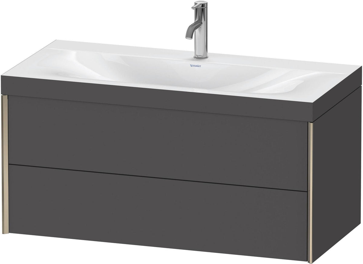 DURAVIT XViu Waschtischunterbau-Set 1000 mm, 2 Schubkästen, champagner matt / graphit matt