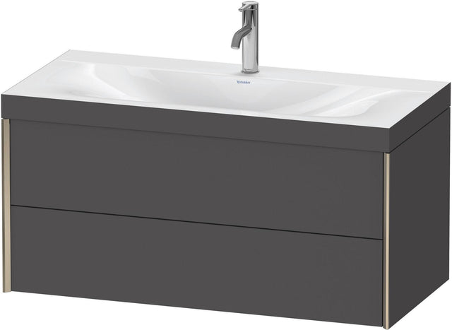 DURAVIT XViu Waschtischunterbau-Set 1000 mm, 2 Schubkästen, champagner matt / graphit matt