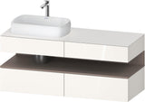 Duravit Qatego Konsolenwaschtischunterbau 1400 mm weiß hochglanz mit Eiche schwarz Nische