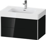 DURAVIT XSquare Waschtischunterbau 784 mm Taupe mit 2 Schubkästen und Tip-on Technik