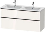 Duravit D-Neo Waschtischunterbau 1280 mm betongrau matt – wandhängend, 1 Auszug, Bronze Griff