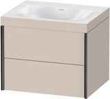 DURAVIT XViu c-bonded Waschtischset 600 mm wandhängend mit 2 Schubkästen und Tip-on-Technik
