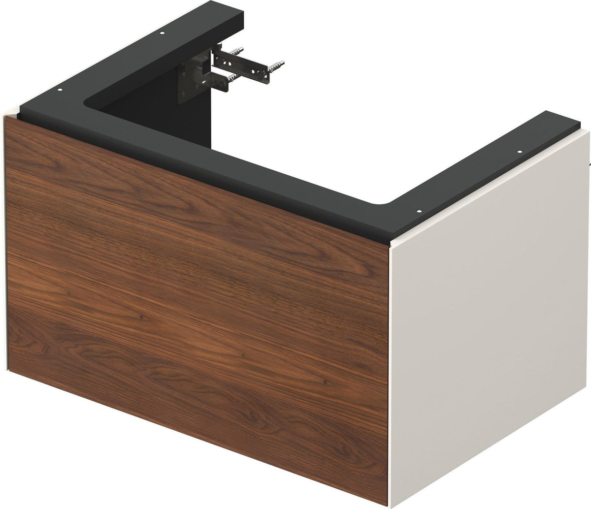 DURAVIT White Tulip Waschtischunterbau 684 mm wandhängend, 1 Auszug, Nussbaum/Taupe Hochglanz