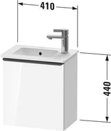 DURAVIT D-Neo Waschtischunterbau Eiche Terra Matt 410 mm wandhängend mit 1 Tür