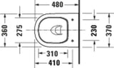 DURAVIT D-Code 2.0 Wand-WC compact 480 mm spülrandlos Weiß