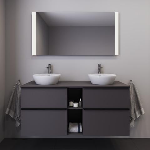 DURAVIT Licht & Spiegel Wandspiegel 1300x700mm mit LED-Beleuchtung und Sensorschalter – Weiß