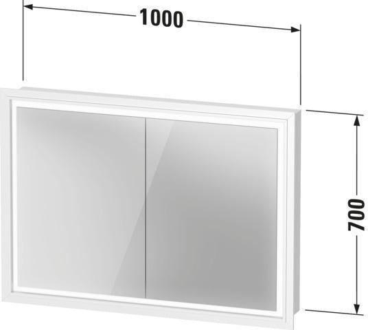 DURAVIT L-Cube Spiegelschrank 800 mm, LED-Beleuchtung, Weiß, Soft-Close, 2 Türen