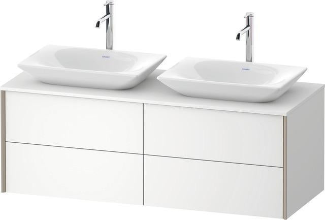 DURAVIT XVIU Waschtischunterbau 1400x550mm Champagner Satin-Matt mit Konsolenplatte