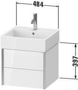 Duravit Waschtischunterbau XVIU 484 mm weiß matt mit Tip-On-Technik für Vero Air