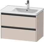 taupe matt / 2 Schubkästen / Waschtischunterbau