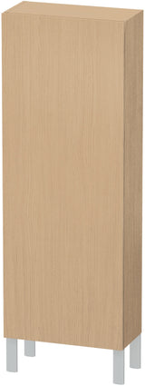 Duravit L-Cube Halbhochschrank 500 mm, 1 Tür links, betongrau matt, wandhängend, Soft-Close