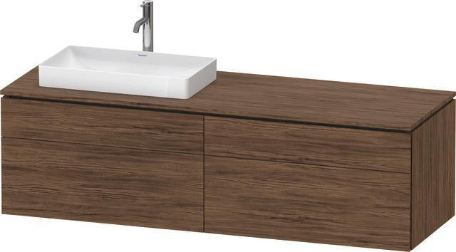 Duravit L-Cube Waschtischunterbau 1620 mm Nussbaum Dunkel mit Tip-On-Technik