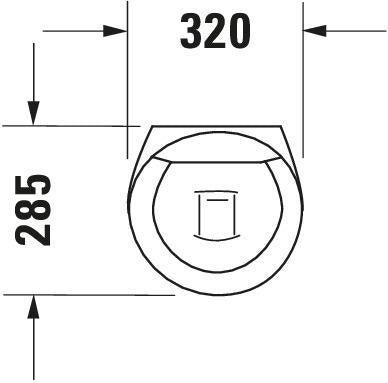 Duravit Urinal STARCK 1 320 x 285 mm mit Fliege, weiß, für Deckel, absaugend