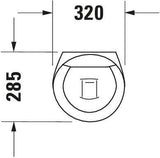 Duravit Urinal STARCK 1 320 x 285 mm mit Fliege, weiß, für Deckel, absaugend