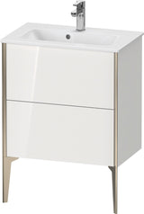 Duravit XViu Waschtischunterbau bodenstehend 610 mm, 2 Auszüge, champagner matt/weiß matt
