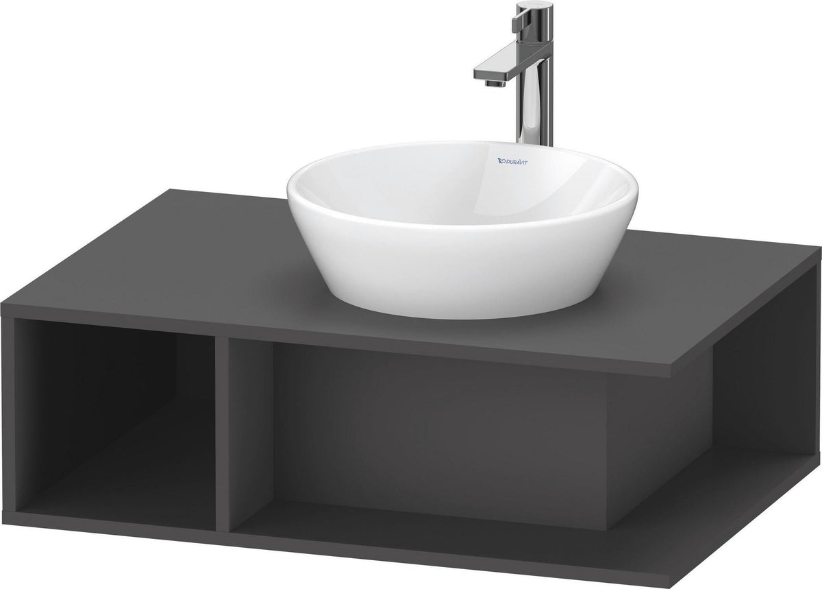 Duravit D-Neo Waschtischunterbau 800 mm Betongrau Matt – Wandhängend, 1 offenes Fach links