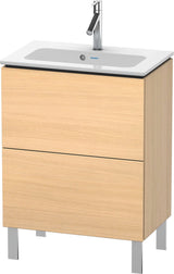 Duravit L-Cube Waschtischunterbau 620 mm, 2 Auszüge, bodenstehend, Weiß Matt – mit Tip-On