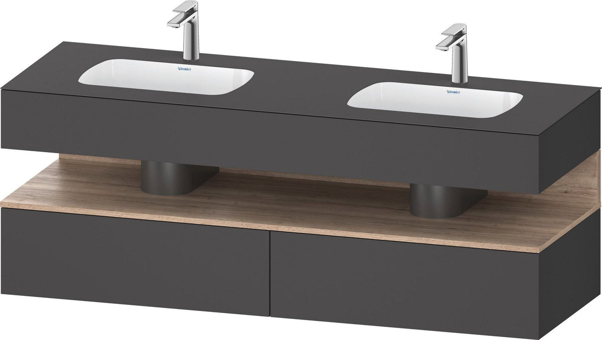 DURAVIT Qatego Studio F. A. Porsche Waschtischset 1600 mm mit Konsolenwaschtischunterbau, 2 Auszüge
