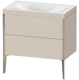 Duravit XViu Möbelwaschtischset 800x480mm mit Unterbau, 2 Auszügen & Viu Waschtisch – Nussbaum Mitte