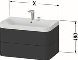 Duravit Waschtischset HAPPY D.2 PLUS 775x490mm ein Hahnloch taupe supermatt