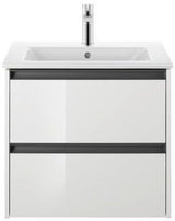 DURAVIT Ketho.2 Waschtischunterbau 610 mm betongrau matt mit 2 Schubkästen und Soft-Close