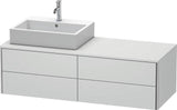 Duravit XSquare Waschtischunterbau 1400 mm in Steingrau Matt mit Becken links