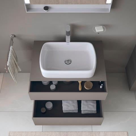 DURAVIT Qatego Hochschrank 400 mm, 2 Türen, weiß Hochglanz, Eiche Schw. Matt