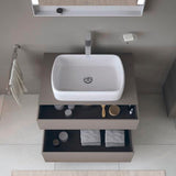 DURAVIT Qatego Hochschrank 400 mm, 2 Türen, weiß Hochglanz, Eiche Schw. Matt