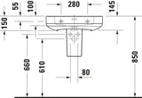 DURAVIT Waschtisch Soleil by Starck 600 mm Weiß mit Überlauf und Hahnlochbank