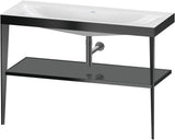 DURAVIT XViu c-bonded Waschtischset 1200 mm in Schwarz Matt mit Metallkonsole und apricot pearl Hochglanz