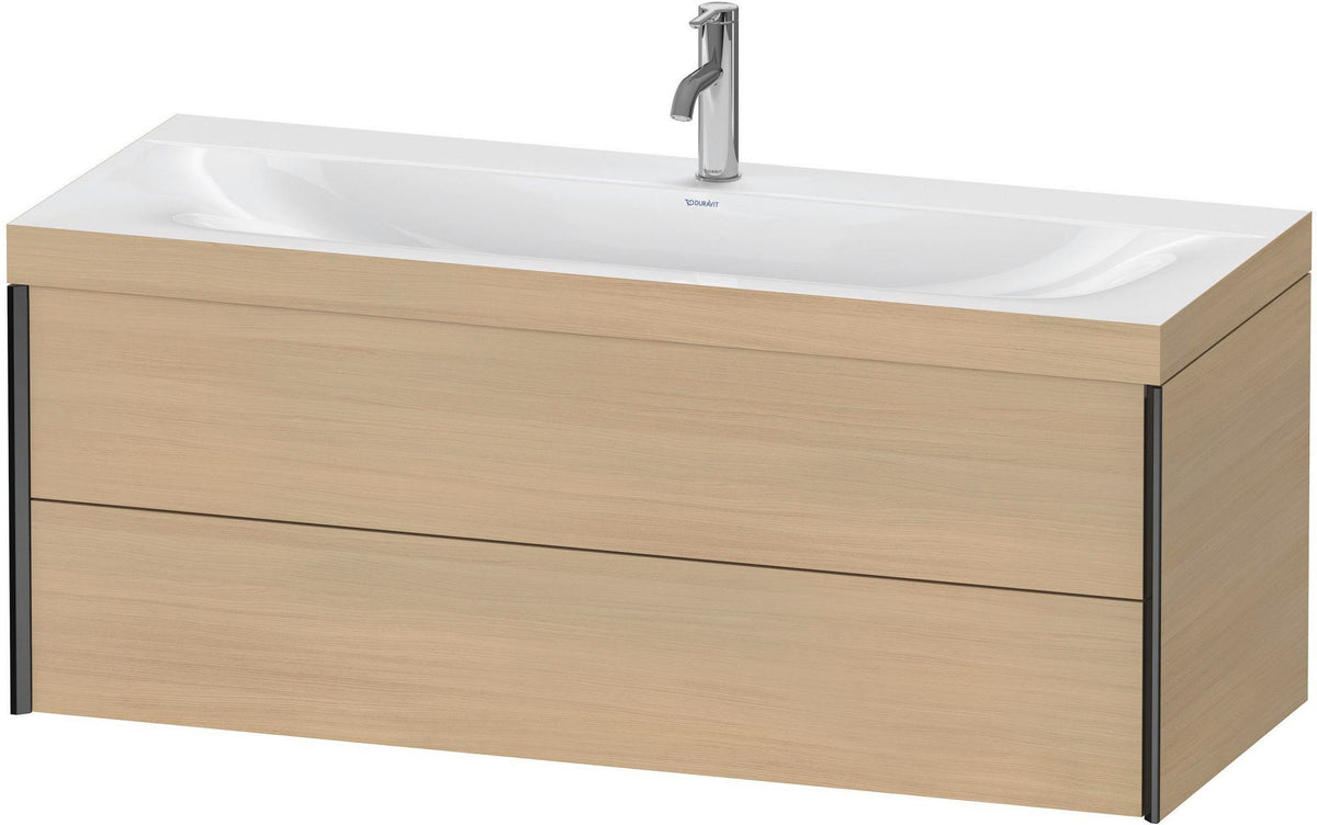 DURAVIT XViu c-bonded Waschtischunterbauset 1200 mm, 2 Schubkästen, Eiche/Schwarz