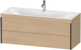 DURAVIT XViu c-bonded Waschtischunterbauset 1200 mm, 2 Schubkästen, Eiche/Schwarz